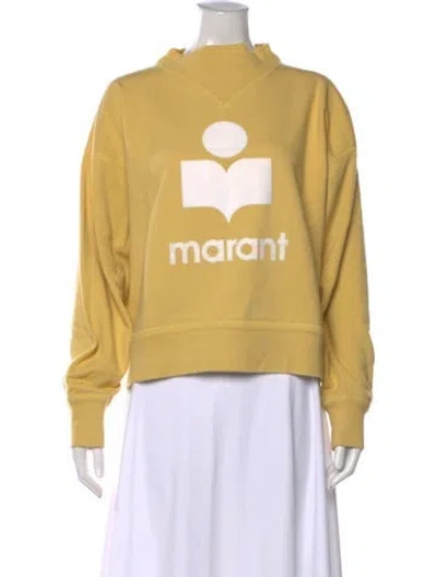 Pre-owned Isabel Marant Graphic Print Mock Neck Sweatshirt In Yellow