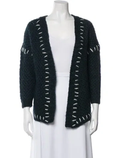 Pre-owned Isabel Marant Graphic Print Open Front Sweater In Blue