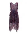 Isabel Marant Graphic-print Sleeveless Midi Dress In Black