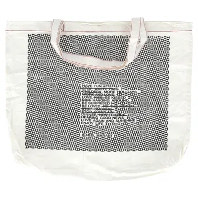 Isabel Marant Graphic Tote Bag In White Canvas