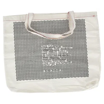 Isabel Marant Graphic Tote Bag In White Canvas
