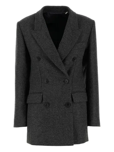 Isabel Marant Double-breasted Jacket With Notched Lapels In Gray