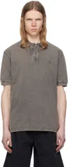 Isabel Marant Gray Afko Polo In Faded Black