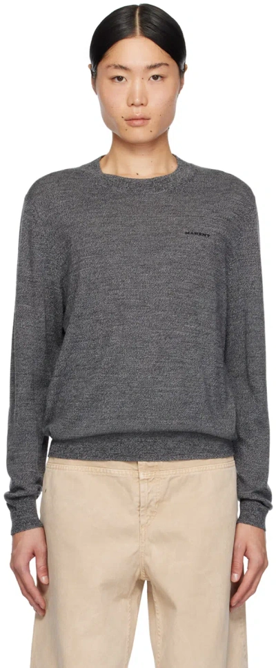 Isabel Marant Gray Basile Sweater In 02fk Faded Black