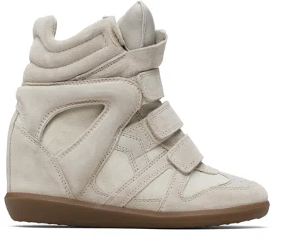 Isabel Marant Bekett Leather-trimmed Suede High-top Wedge Sneakers In Pink
