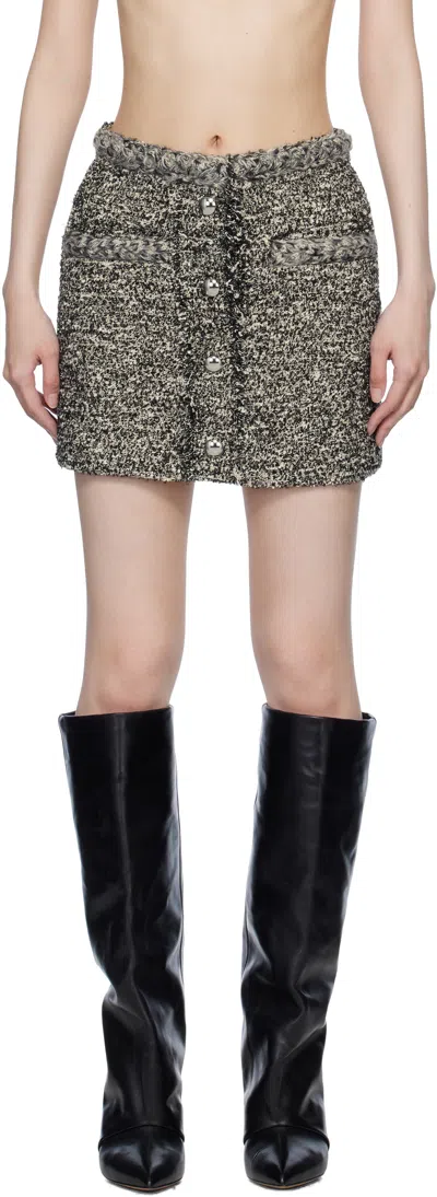 Isabel Marant Gray Gleny Miniskirt In Black/ecru
