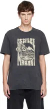 Isabel Marant Graphic Print Crewneck Short Sleeve T-shirt In Gray