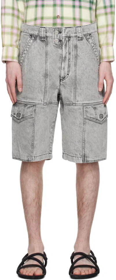 Isabel Marant Washed Denim Bermuda Shorts In Grey