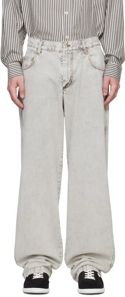 Isabel Marant Gray Jorje Jeans In 02sn Snow Grey