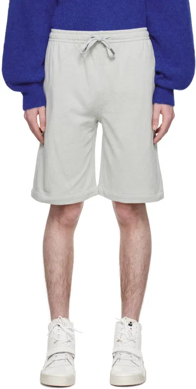 Isabel Marant Gray Mahelo Shorts In Luec Light Blue/ecru