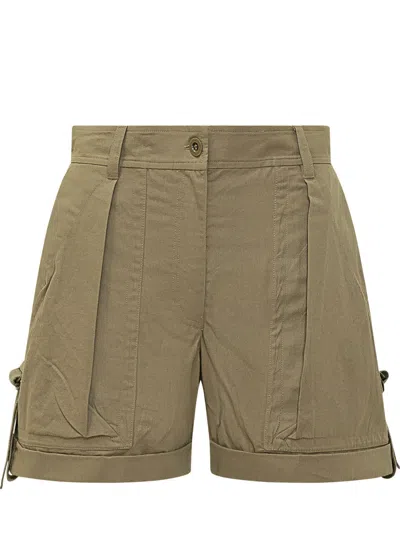 Isabel Marant Green Solid Shorts In Nude