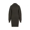 Isabel Marant Green Wool Fitted Turtleneck Dress In Green