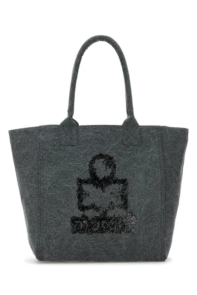 Isabel Marant Grey Canvas Small Yenky Shopping Bag In Gray