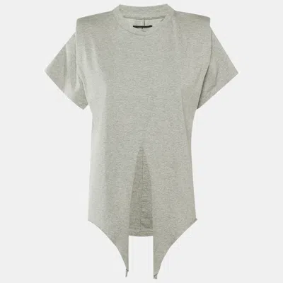 Isabel Marant Grey Cotton Belita Front Tie Detail Top In Gray