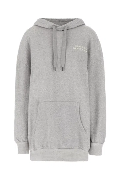 ISABEL MARANT GREY COTTON BLEND OVERSIZE SWEATSHIRT