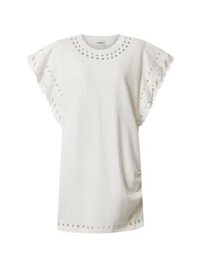 Isabel Marant Laser-cut Ruffled Mini Dress In Multi