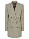 Isabel Marant Grey Double Breasted Blazer In Grey