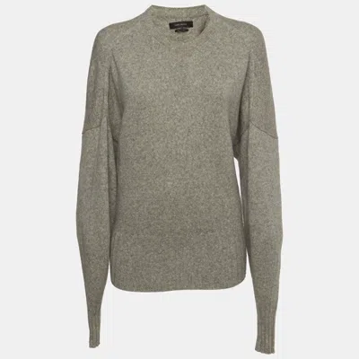 Pre-owned Isabel Marant Grey Knit Long Sleeve Crewneck Sweater M In Gray