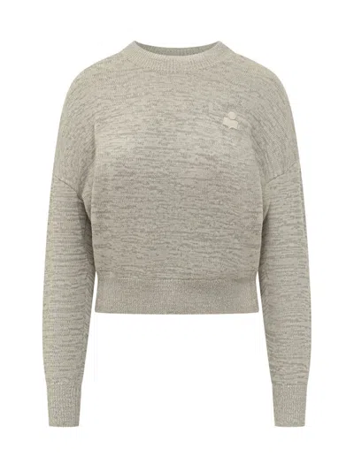 Isabel Marant Grey Logo Crew Neck Sweater In Gray