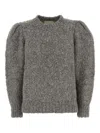 Isabel Marant Grey Round Neck Textured Sweater In Gray