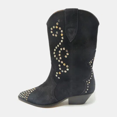 Pre-owned Isabel Marant Grey Suede Dewina Ankle Length Boots Size 39