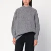 Isabel Marant Alpaca Blend Sweater Asymmetric Hem In Gray