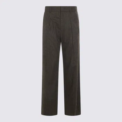 Isabel Marant Grey Wool Lisetta Gz Pants In Brown