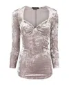 Isabel Marant Gubaia Stretch Velvet Top In Gray
