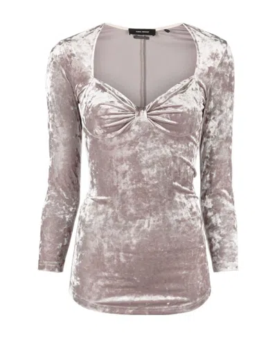 ISABEL MARANT ISABEL MARANT GUBAIA SWEETHEART NECK VELVET TOP