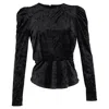 Isabel Marant Gudellia Puff-sleeve Top In Black Velvet