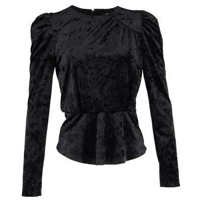 Isabel Marant Gudellia Puff-sleeve Top In Black Velvet
