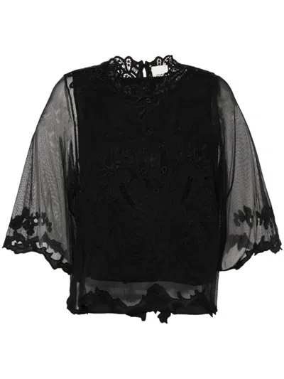 Isabel Marant Guipure Lace Top In Black  