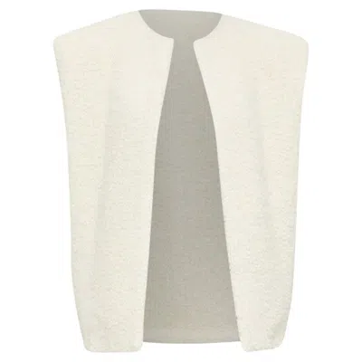 Isabel Marant Gwendalia Wool Boucle Boxy Vest Gilet In White