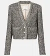 Isabel Marant Gwendoline Cropped Tweed Blazer In Black