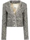 Isabel Marant Gwendoline Boucle Single-breasted Jacket In Bkec Black/ecru