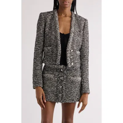 Isabel Marant Gwendoline Tweed Crop Jacket In Black/ecru