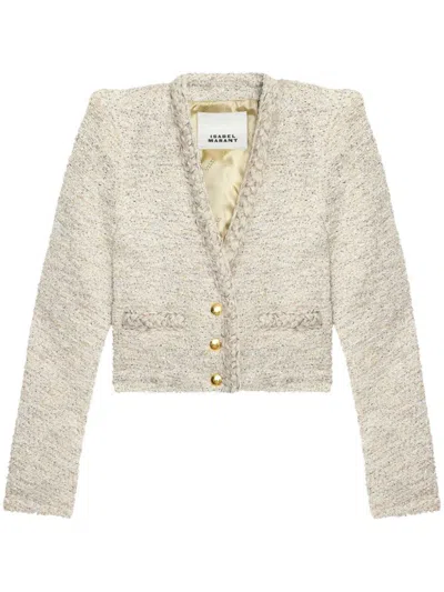 Isabel Marant Gwendoline Wool Blend Jacket In Beige