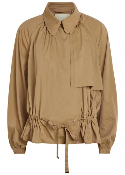 Isabel Marant Gwenola Drawstring Woven Trench Jacket In Brown