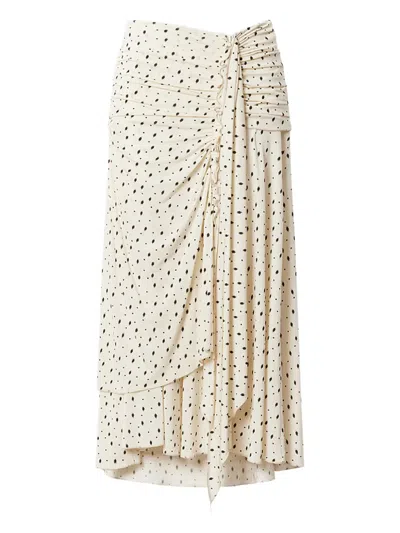 Isabel Marant Gyelle Ruffled Polka Dot Skirt In Multi