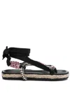 Isabel Marant Black Fabric Sandals In Black