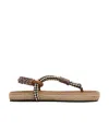 Isabel Marant Round Toe Flat Sandals In Brown