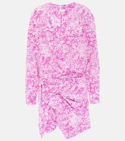 ISABEL MARANT HABLA DRAPED SILK-BLEND MINIDRESS