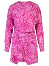 Isabel Marant 'speak' Robe En Mélange De Soie In Fuchsia