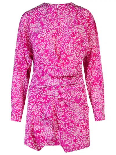 Isabel Marant Habla Dress In Fuchsia Silk Blend In Pink