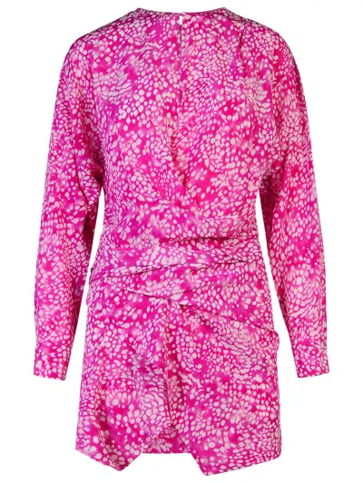 Isabel Marant Habla Dress In Fuchsia Silk Blend