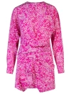 Isabel Marant 'speak' Robe En Mélange De Soie In Pink