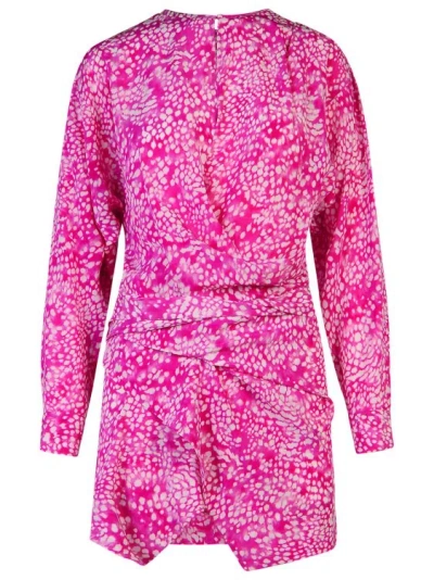 Isabel Marant Habla' Dress In Fuchsia Silk Blend In Pink