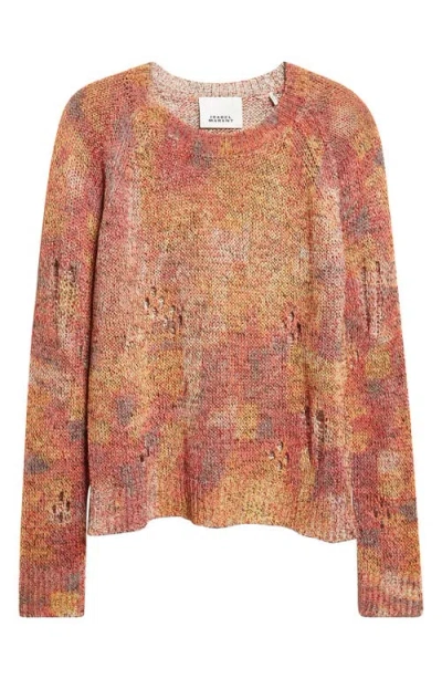 Isabel Marant Haby Openwork Ladder Stitch Sweater In Orange