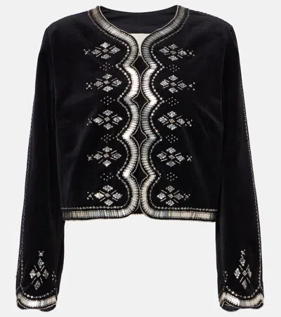 Isabel Marant Round-collar Long-sleeve Casual Jacket In Black