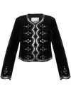 Isabel Marant Hady Embroidered Velvet Jacket In Black